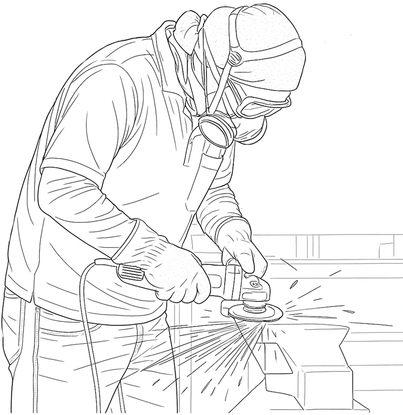 イラスト：作業中のスタッフ